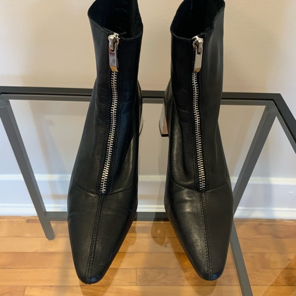 Zara Leather Zippered Bootie - Picture 2 of 4